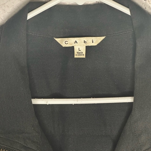 CABI Style 209 Weekend Utility Jacket Charcoal Gray drawstrings zipper Cotton L - Picture 8 of 16